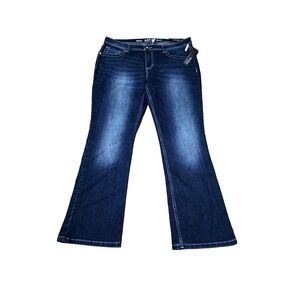 Apt 9 Jeans Bootcut Mid Rise Straight Through Hip &Thigh Bootcut Leg Open Sz 16P